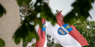 Daugavpils pilsētas karogs. Foto: Andrejs Jemeļjanovs