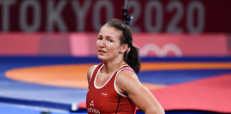 Cīkstone Anastasija Grigorjeva paziņo par karjeras beigām. Foto: LOK/ Ilmārs Znotiņš