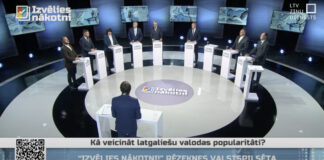 Ekrānuzņēmums no LTV priekšvēlēšanu debatēm "Izvēlies nākotni!" – Rēzeknes valstspilsēta
