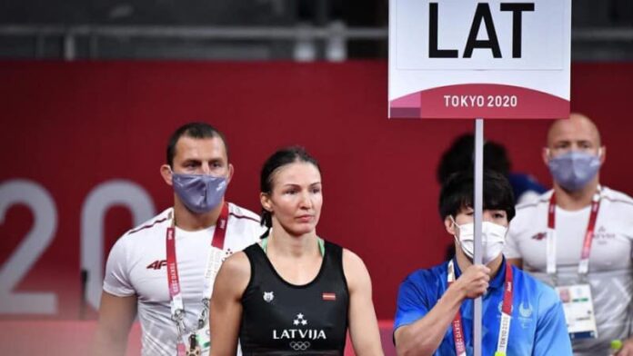 Anastasija Grigorjeva 2021. gada olimpiādē Tokio. Foto: sportacentrs.lv Anastasija Grigorjeva 2021. gada olimpiādē Tokio. Foto: sportacentrs.lv