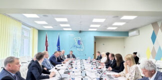 Viedās administrācijas un reģionālās attīstības ministra Raimonda Čudara tikšanās ar ar Latgales plānošanas reģiona pašvaldību vadītājiem un administrāciju. Foto: VARAM