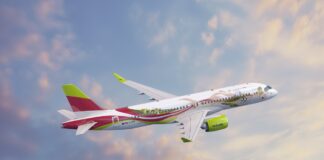 "Airbaltic" lidmašīna Airbus A220-300. Foto: airBaltic