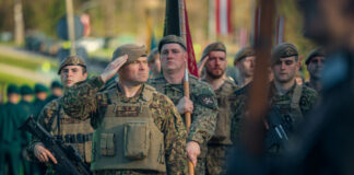 Nacionālo bruņoto spēku militārās parādes ģenerālmēģinājums Talsos. Foto: Latvijas armija