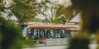 Tramvajs Daugavpilī. 2024. gada 13. oktobris. Foto: Jevgeņijs Ratkovs