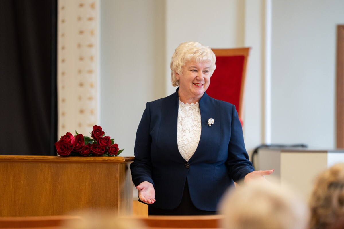 Anita Brakovska “Trešās paaudzes universitātes” atklāšanā Daugavpils Universitātē. 2025. gada 17. oktobris. Foto: Andrejs Jemeļjanovs