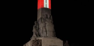 Valsts prezidenta Edgara Rinkēviča uzruna Latvijas proklamēšanas 107. gadadienā pie Brīvības pieminekļa. Foto: Ilmārs Znotiņš, Valsts prezidenta kanceleja.