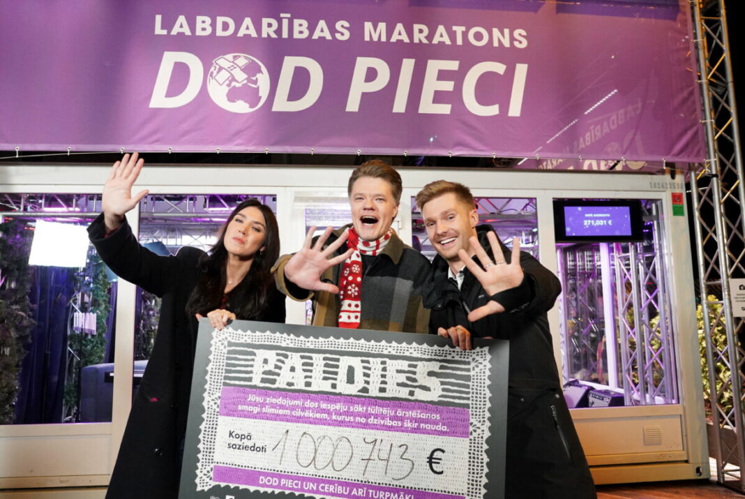 Noslēdzas sabiedrisko mediju labdarības maratons "Dod pieci!" Labdarības maratons "Dod pieci" 2024. gadā. Foto: Lita Millere / LETA