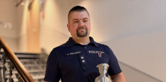 Gada policists — kalupietis Jānis Melders, Valsts policijas Latgales reģiona pārvaldes pulkvežleitnants. Foto: Anna Kusiņa