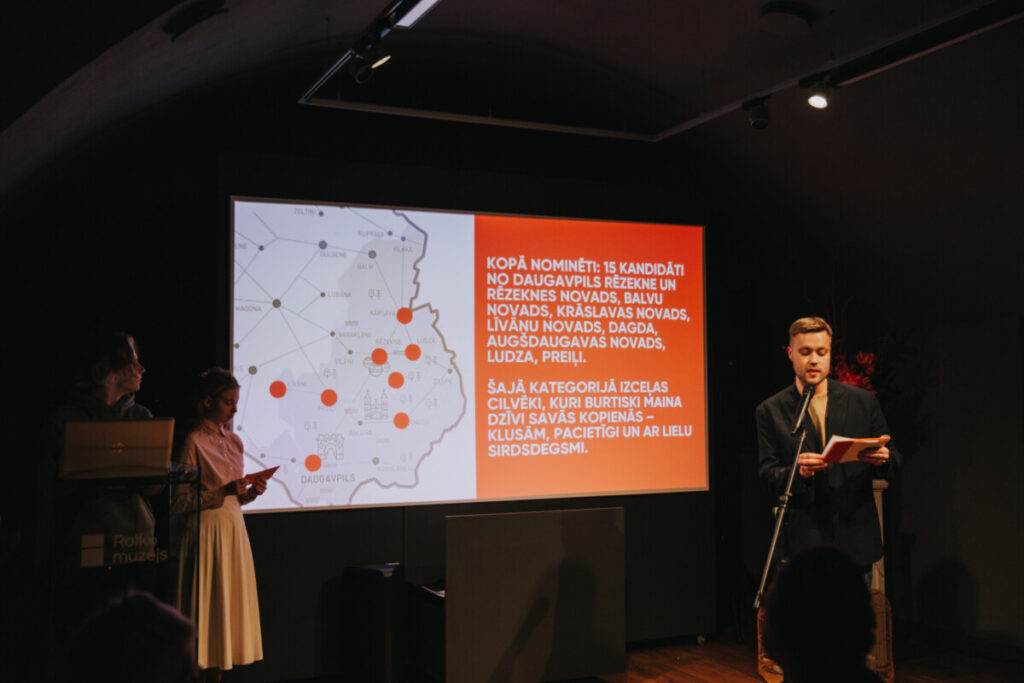 Nominācija “Pilsoniskā aktivitāte un sociālā joma”. “Latgales senioru balva 2025”. 2025. gada 12. decembris. Foto: Irina Maskalenko / Chayka.lv