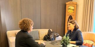 “Brīvā Baltkrievija ir visas Eiropas stratēģiskās intereses.” Saruna ar Svjatlanu Cihanousku Svjatlana Cihanouska dod interviju "Chayka" portālam. Rīga, 2026. gada 12. marts. Foto no Chayka.lv arhīva.