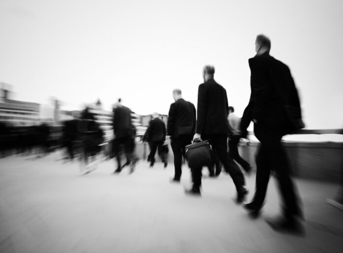 Morning commuters of London