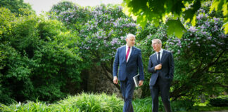 Valsts prezidenta Edgara Rinkēviča un Ministru prezidenta amata kandidāta Andra Kulberga tikšanās un kopīga preses konference. Foto: Ilmārs Znotiņš / Valsts prezidenta kanceleja