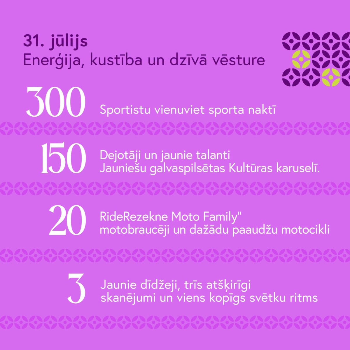 Rēzeknes pilsētas svētku reklāmas baneris. Attēls no Rēzeknes Facebook lapas