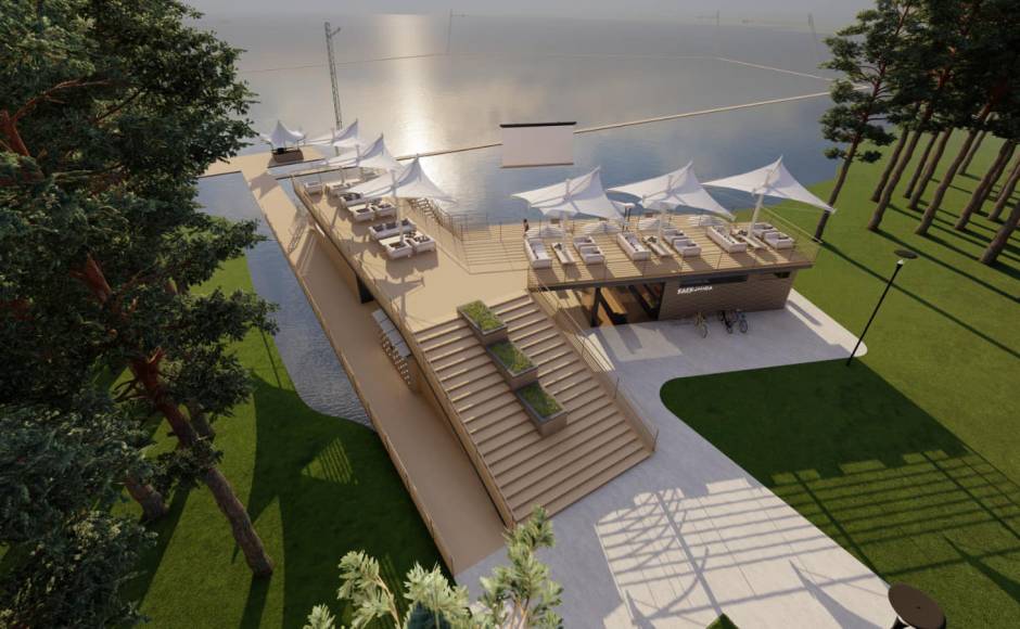 Veikparka projekts Lielā Stropu ezera krastā Daugavpilī. Vizualizācija: daugavpils.lv