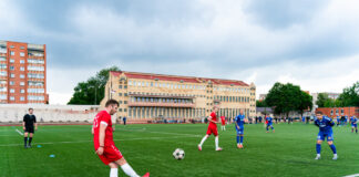 Daugavpils čempionāts futbolā 7 x 7 stadionā “Celtnieks” Jaunbūves apkaimē. Foto: Margarita Vigule / daugavpils.lv