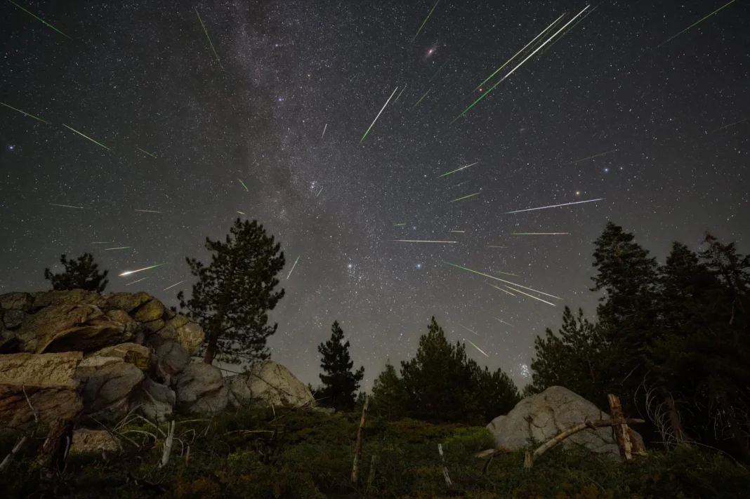 perseids-2023-preston-dyches-6048x4024-1 Perseīdu meteoru plūsma (2023. gads). Šogad to vislabāk varēs vērot naktī uz 13. augustu — tieši šajā laikā gaidāms tās aktivitātes maksimums. Foto: Preston Dyches / science.nasa.gov