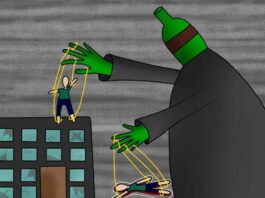 Alkohola atkarība ietekmē ne tikai pašu cilvēku, bet arī viņa tuviniekus. Daugavpils reģionālās slimnīcas ārsts narkologs Jāzeps Korsaks skaidro, kā atpazīt līdzatkarību un ko darīt, lai izkļūtu no šī apburtā loka. Ilustrācija: Anastasija Gavriļenko