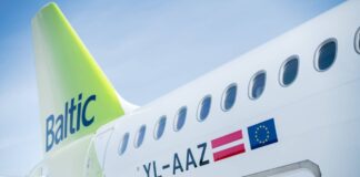 airBaltic lidmašīna Airbus A220-300. Foto: airBaltic