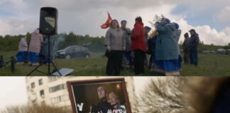 Kadri no kinoseansa “Kopīgas bēdas un personīgās bailes mūsdienu Krievijā” filmām “Saimnieces” un “Alekseja Navaļnija bēres. Hronika”. Kolāža: Evelīna Maibogina