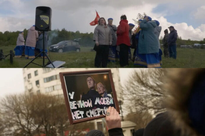 oblozhki-na-sajt-24 Kadri no kinoseansa “Kopīgas bēdas un personīgās bailes mūsdienu Krievijā” filmām “Saimnieces” un “Alekseja Navaļnija bēres. Hronika”. Kolāža: Evelīna Maibogina