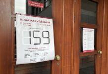 Vēlēšanu iecirknis Daugavpilī, Vienības namā. 2026. gada 30. septembris. Foto: Evelīna Maibogina